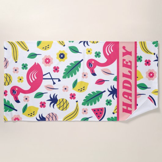 Serviette De Plage Été tropical moderne (Devant)