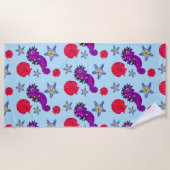 Serviette De Plage Été Tropical Seahorse Shell Starfish Relax (Devant)