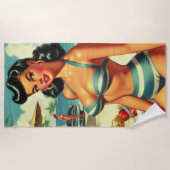 Serviette De Plage Été vintage Plage Pin Ups (Devant)