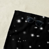 Serviette De Plage Étincelles de lumière noir et blanc (En situation)