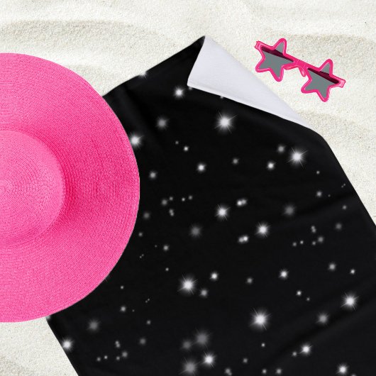 Serviette De Plage Étincelles de lumière noir et blanc