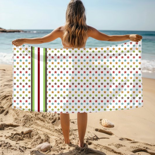 Serviette De Plage Étoile colorée personnalisée