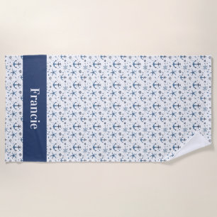 Serviette De Plage Étoile de mer ancre nautique