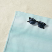 Serviette De Plage Étoile de mer bleu aqua blanc (En situation)