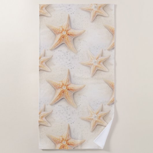 Serviette De Plage Étoile de mer de l'océan de la plage (Devant)