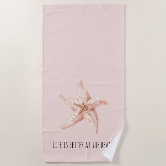 Serviette De Plage Étoile de mer pêche mieux à la plage (Devant)