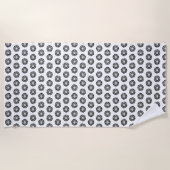 Serviette De Plage Étoile de soleil noir et blanc (Devant)