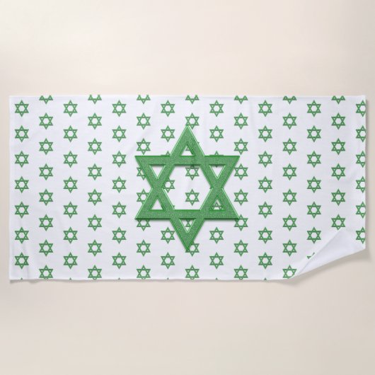 Serviette De Plage Étoile verte de David sans marin (Devant)