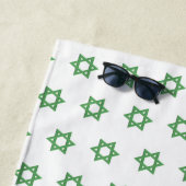 Serviette De Plage Étoile verte de David sans marin (En situation)