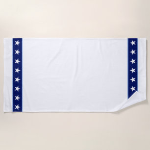 Serviette De Plage Étoiles blanches élégantes sur fond blanc