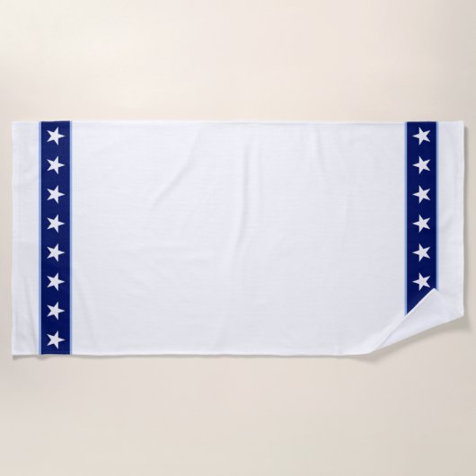 Serviette De Plage Étoiles blanches élégantes sur fond blanc (Devant)