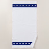 Serviette De Plage Étoiles blanches élégantes sur fond blanc (Devant)