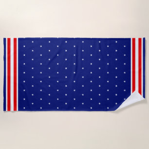 Serviette De Plage Étoiles blanches sur fond bleu royal