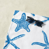 Serviette De Plage Étoiles de mer en bleu (En situation)