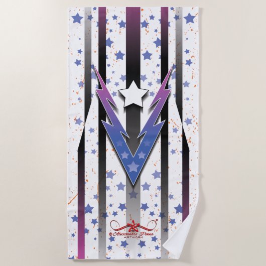 Serviette De Plage Étoiles de tonnerre (Devant)