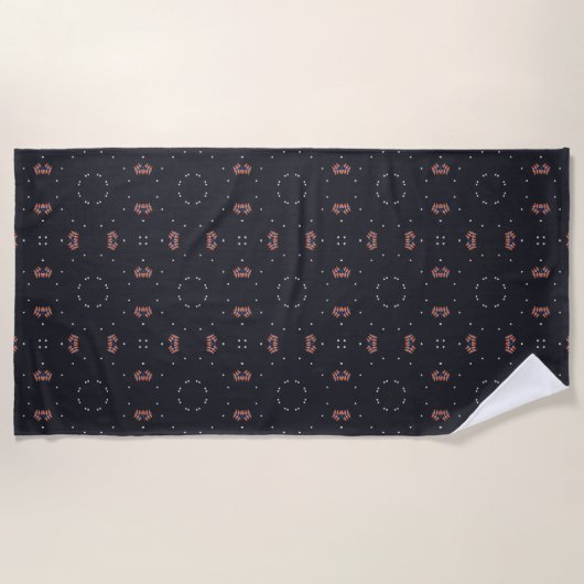 Serviette De Plage Étoiles et motif d'engin spatial unique (Devant)