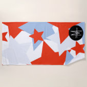 Serviette De Plage Étoiles géantes patriotiques d'été (Devant)