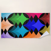 Serviette De Plage Étoiles modernes du milieu du siècle (Devant)