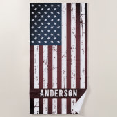 Serviette De Plage Étoiles patriotiques personnalisées rayonne Drapea (Devant)