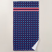Serviette De Plage Étoiles patriotiques rouge blanc et bleu (Devant)