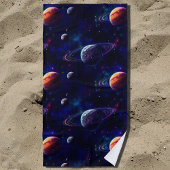 Serviette De Plage Etoiles, Planètes, Galaxie, Espace Extérieur Thème