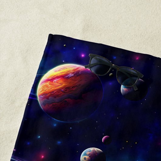 Serviette De Plage Etoiles, Planètes, Galaxie, Espace Extérieur Thème (En situation)