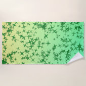 Serviette De Plage Étoiles Vertes (Devant)