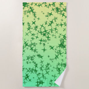Serviette De Plage Étoiles Vertes