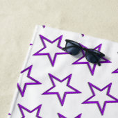 Serviette de plage - Étoiles violettes 3D et 2 Ble (En situation)