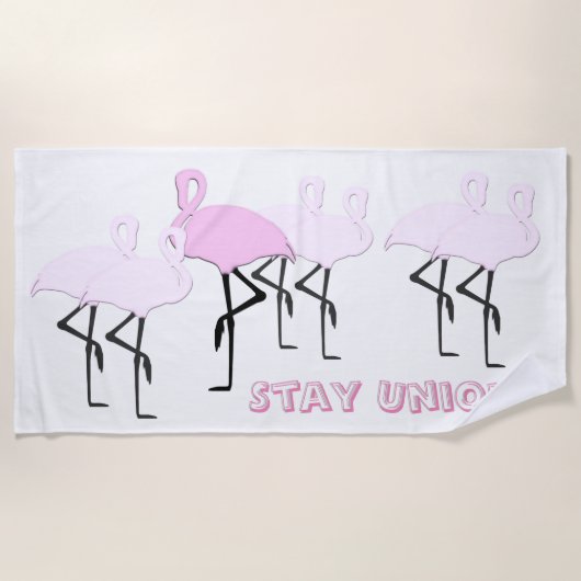 Serviette De Plage Être un Flamant rose unique (Devant)