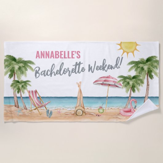 Serviette De Plage Étudiante Libre Tropicale D'été (Devant)