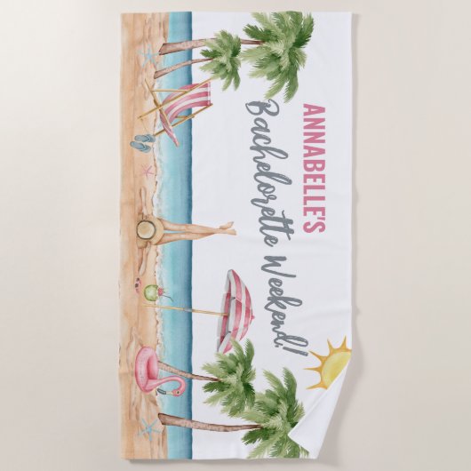 Serviette De Plage Étudiante Libre Tropicale D'été (Devant)