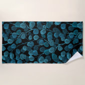 Serviette De Plage Eucalyptus en bleu (Devant)