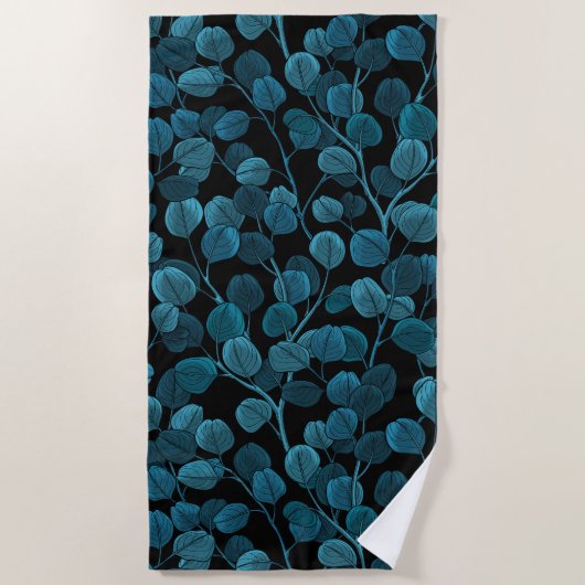 Serviette De Plage Eucalyptus en bleu (Devant)