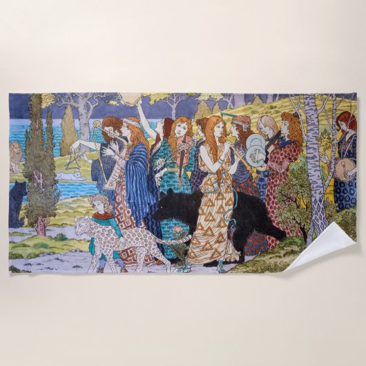 Serviette De Plage Eugene Grasset - Panneau Décoratif Harmonie (Devant)