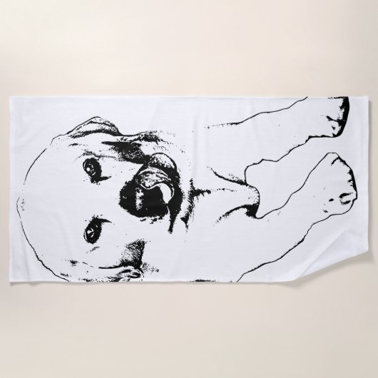 Serviette De Plage Évasion calme, Labrador sourire (Devant)