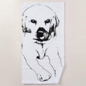Serviette De Plage Évasion calme, Labrador sourire (Devant)