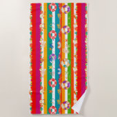 Serviette De Plage 🌞 Évasion estivale de plage tropicale vibrante (Devant)