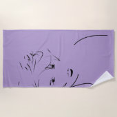 Serviette De Plage Évolution de la ligne noire Art Stylisé Femme Touc (Devant)