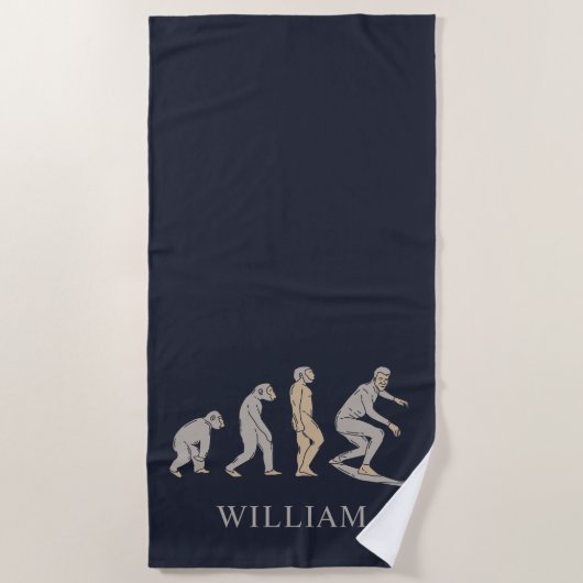 Serviette De Plage Évolution du surf Planche de surf Plage Sports (Devant)