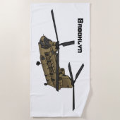 Serviette De Plage Exemple d'hélicoptère militaire Chinook (Devant)