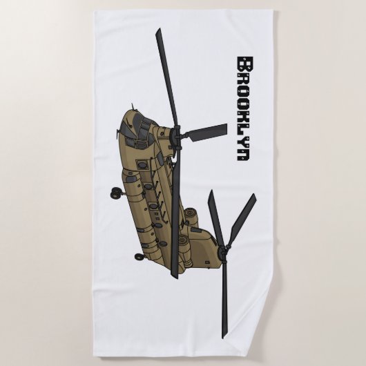 Serviette De Plage Exemple d'hélicoptère militaire Chinook (Devant)