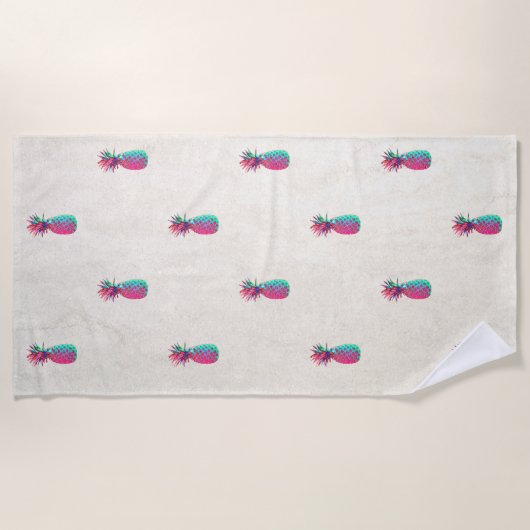 Serviette De Plage Exotique tropicale, Ananas (Devant)