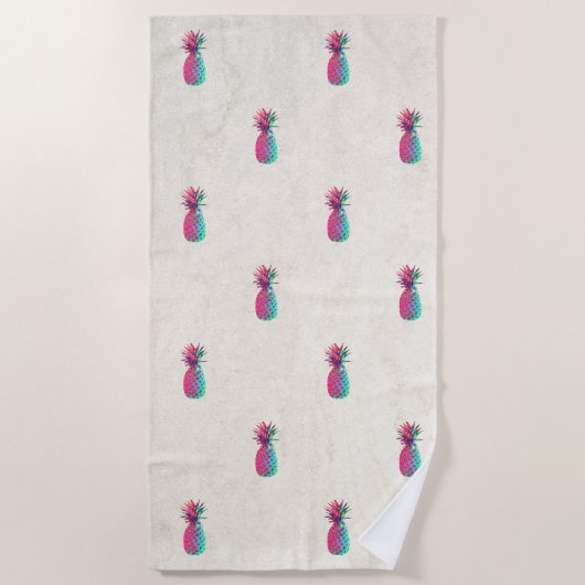 Serviette De Plage Exotique tropicale, Ananas (Devant)