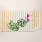 Serviette De Plage Exotique tropicale, Exotique à rayures, Personnali (Devant)
