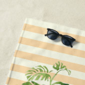 Serviette De Plage Exotique tropicale, Exotique à rayures, Personnali (En situation)