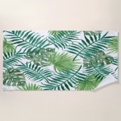 Serviette De Plage Exotique tropicale, Feuilles de palme (Devant)