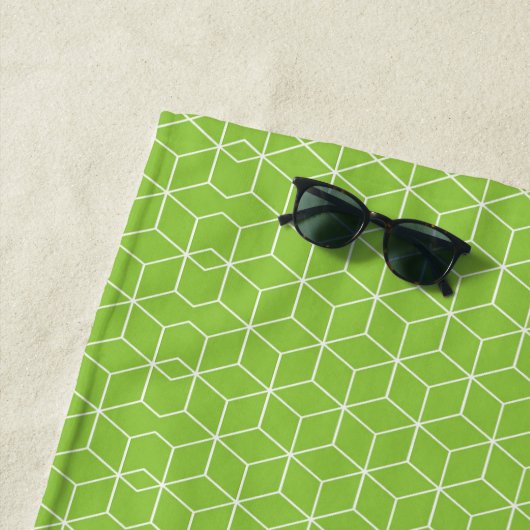 Serviette De Plage Explore Modern Optical Illusions with Cube Pattern (En situation)