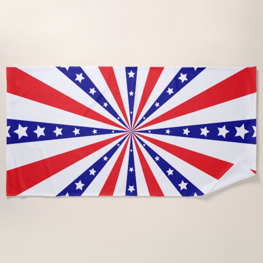 Serviette De Plage Explosion de soleil patriotique (Devant)