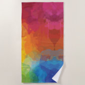Serviette De Plage Explosions de couleurs vives (Devant)